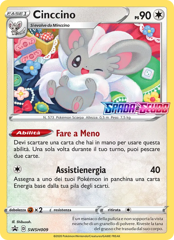 Carta Cinccino dell'espansione SPSC Promo, numero SWSH009/307