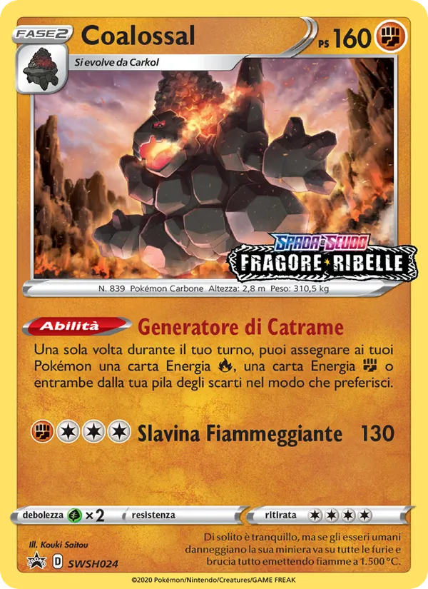 Carta Coalossal dell'espansione SPSC Promo, numero SWSH024/307