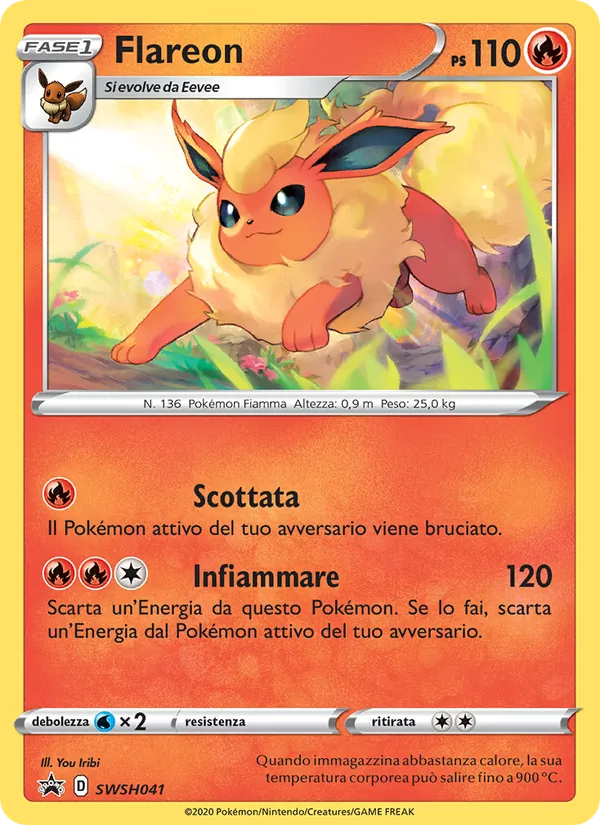 Carta Flareon dell'espansione SPSC Promo, numero SWSH041/307
