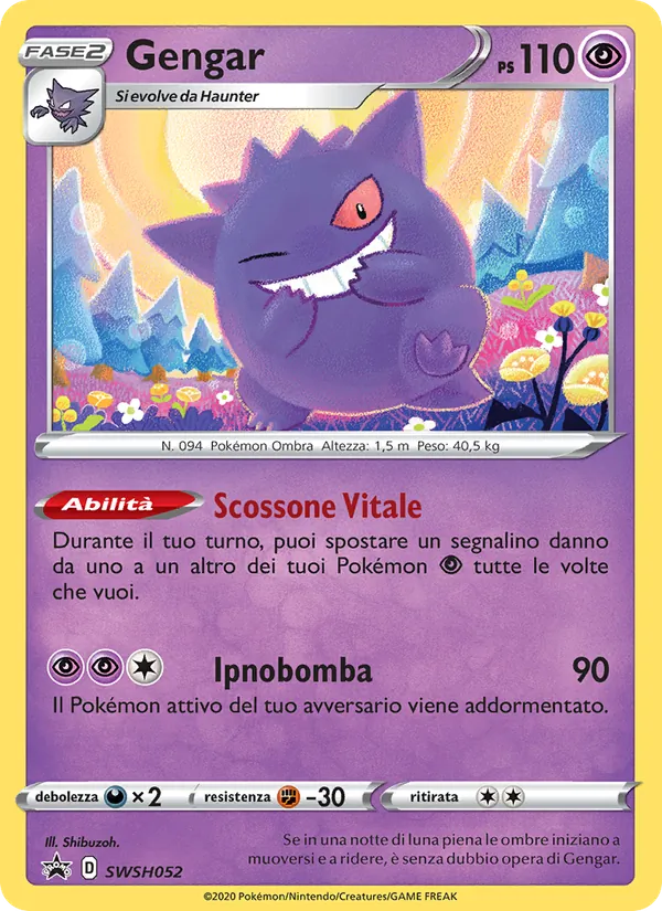 Carta Gengar dell'espansione SPSC Promo, numero SWSH052/307