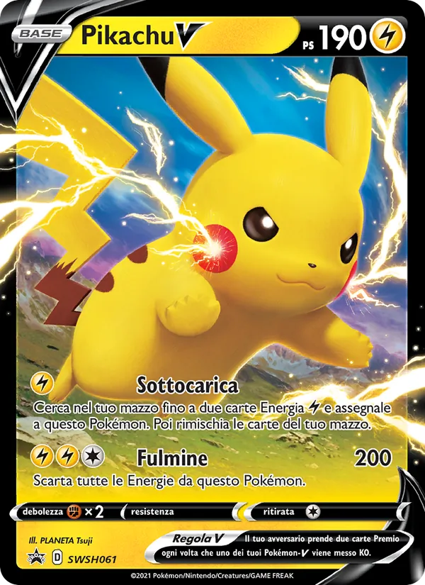 Carta Pikachu V dell'espansione SPSC Promo, numero SWSH061/307