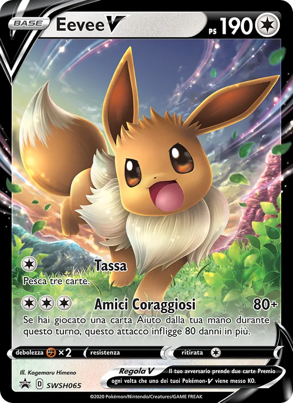 Carta Eevee V dell'espansione SPSC Promo, numero SWSH065/307