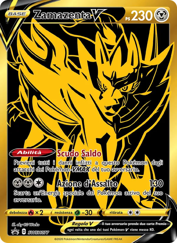 Carta Zamazenta V dell'espansione SPSC Promo, numero SWSH077/307