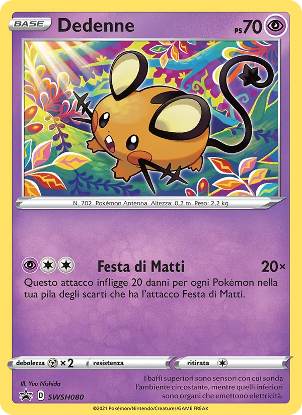 Carta Dedenne dell'espansione SPSC Promo, numero SWSH080/307