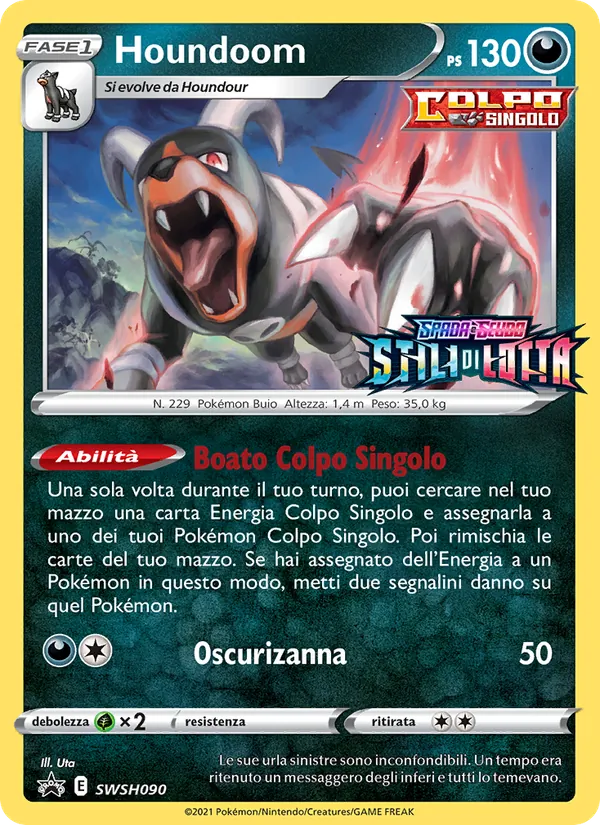 Carta Houndoom dell'espansione SPSC Promo, numero SWSH090/307
