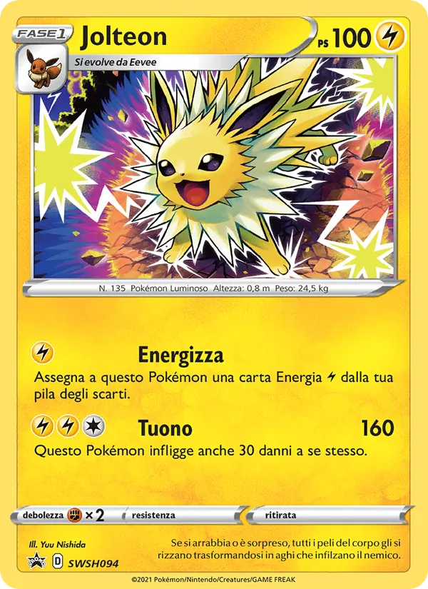 Carta Jolteon dell'espansione SPSC Promo, numero SWSH094/307