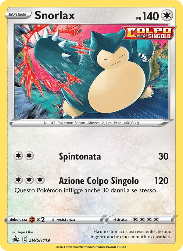 Carta Snorlax dell'espansione SPSC Promo, numero SWSH119/307
