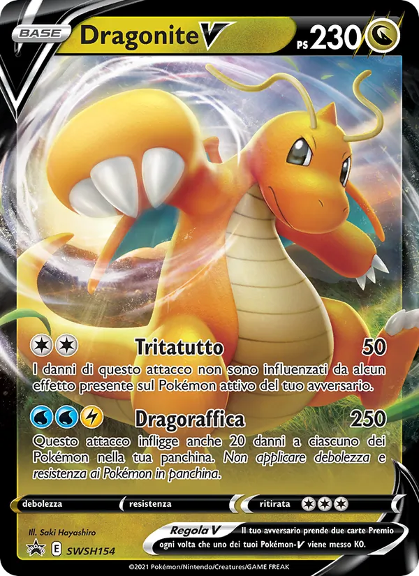 Carta Dragonite V dell'espansione SPSC Promo, numero SWSH154/307
