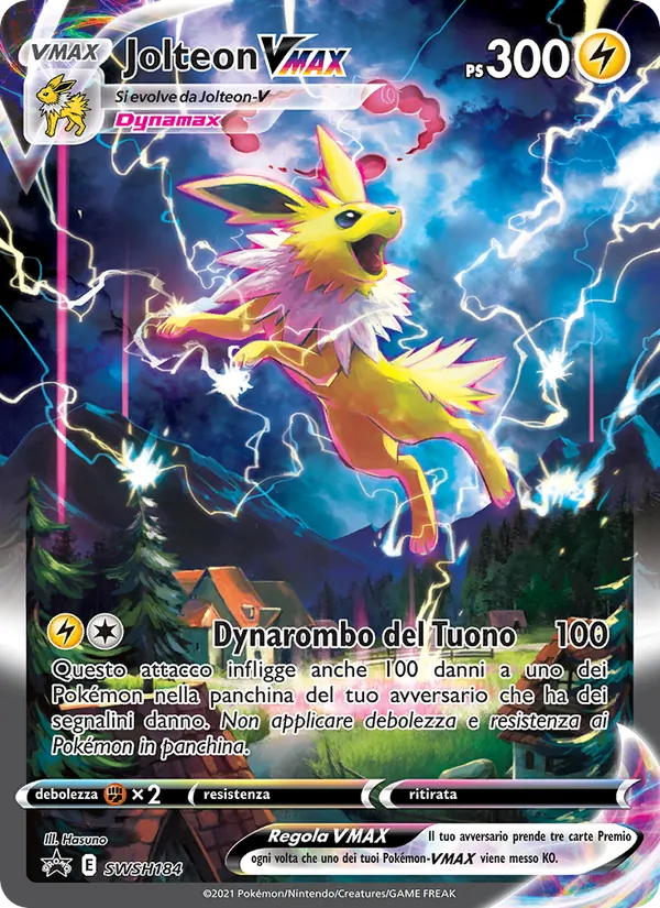 Carta Jolteon VMAX dell'espansione SPSC Promo, numero SWSH184/307