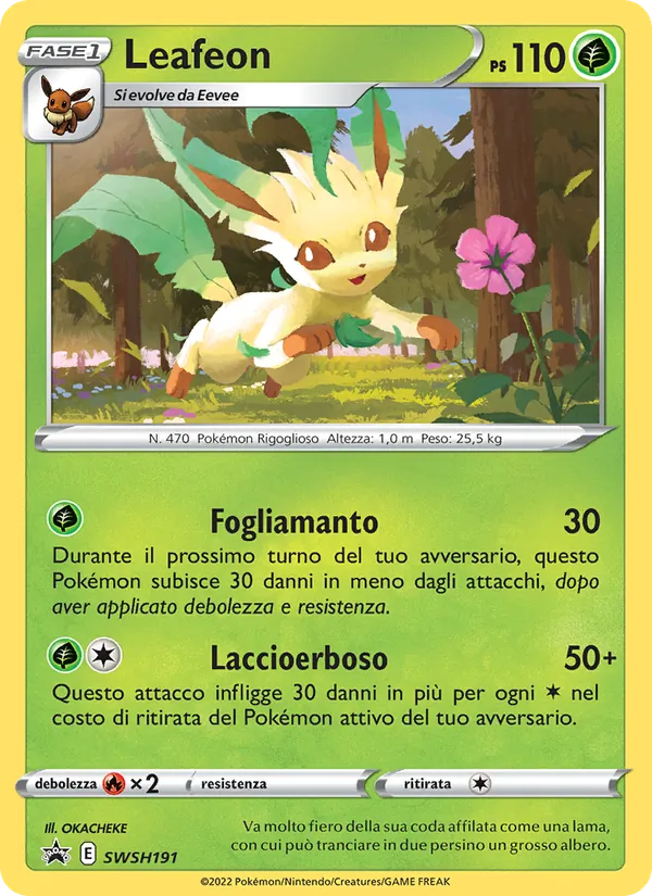 Carta Leafeon dell'espansione SPSC Promo, numero SWSH191/307