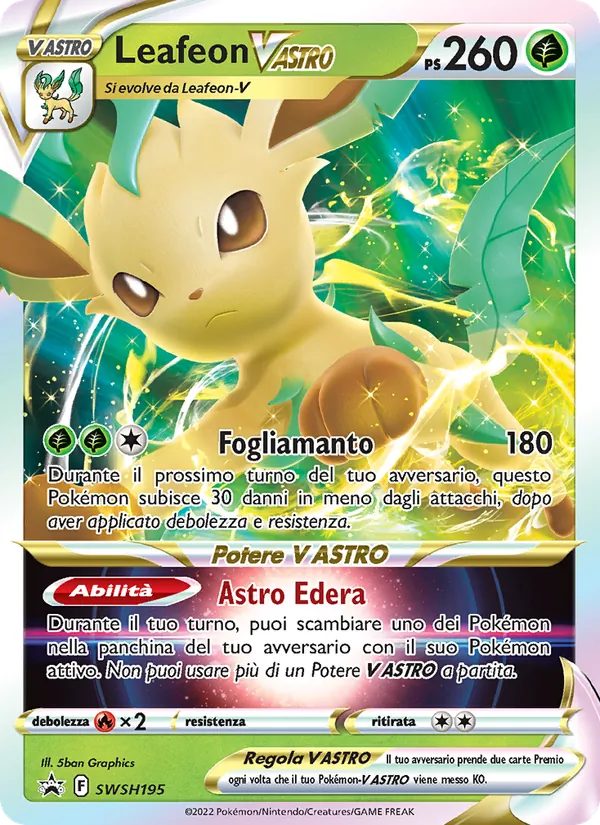 Carta Leafeon V ASTRO dell'espansione SPSC Promo, numero SWSH195/307