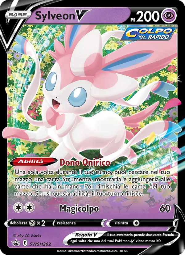 Carta Sylveon V dell'espansione SPSC Promo, numero SWSH202/307