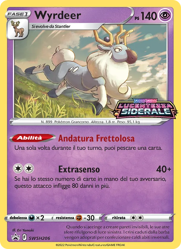 Carta Wyrdeer dell'espansione SPSC Promo, numero SWSH206/307
