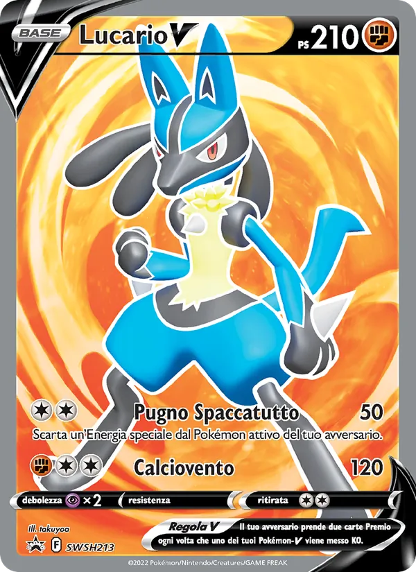 Carta Lucario V dell'espansione SPSC Promo, numero SWSH213/307