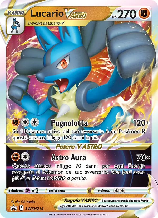 Carta Lucario V ASTRO dell'espansione SPSC Promo, numero SWSH214/307