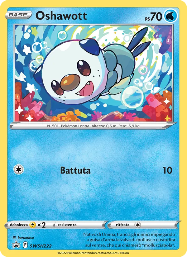 Carta Oshawott dell'espansione SPSC Promo, numero SWSH222/307