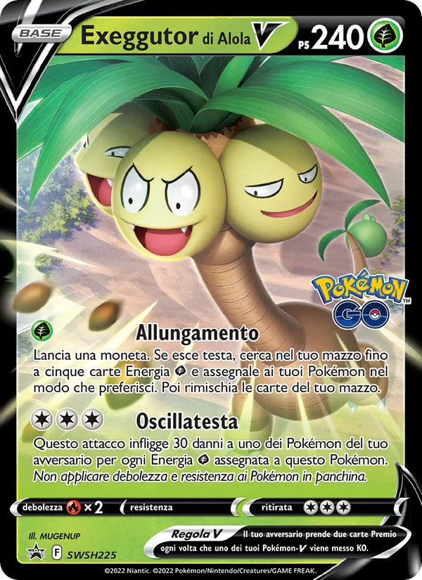 Carta Exeggutor di Alola V dell'espansione SPSC Promo, numero SWSH225/307