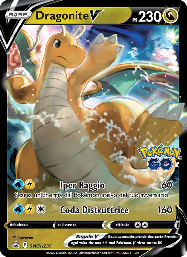 Carta Dragonite V dell'espansione SPSC Promo, numero SWSH235/307