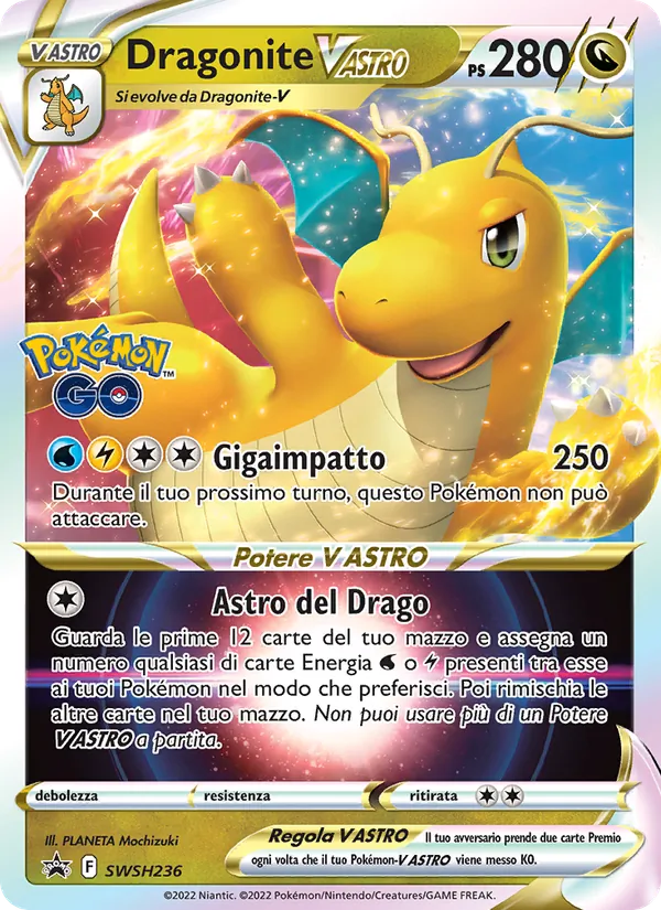 Carta Dragonite V ASTRO dell'espansione SPSC Promo, numero SWSH236/307