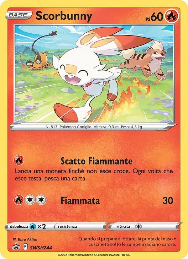 Carta Scorbunny dell'espansione SPSC Promo, numero SWSH244/307