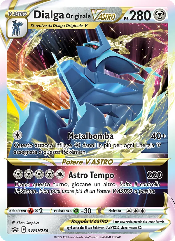 Carta Dialga Originale V ASTRO dell'espansione SPSC Promo, numero SWSH256/307