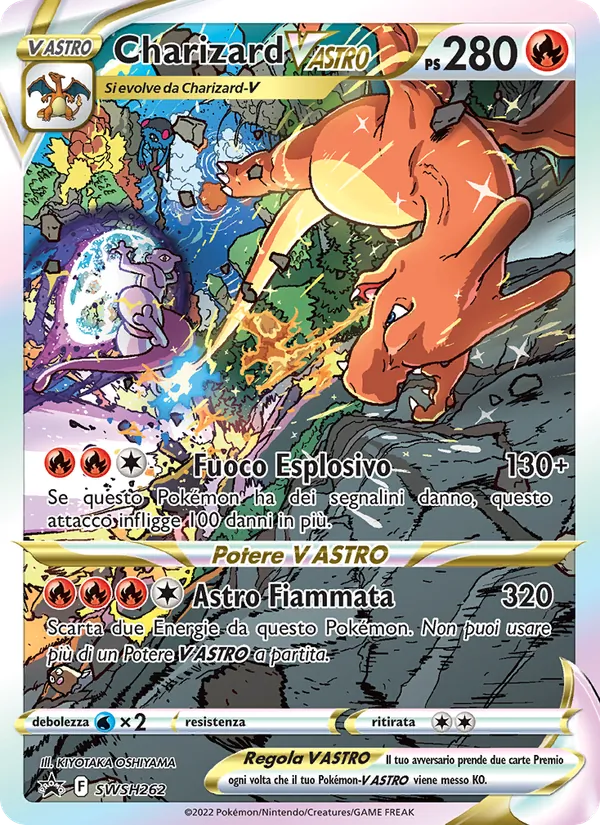 Carta Charizard V ASTRO dell'espansione SPSC Promo, numero SWSH262/307