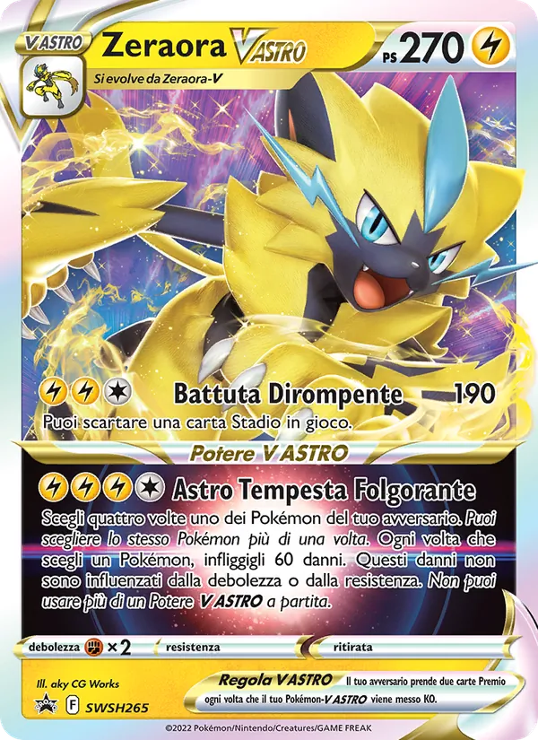 Carta Zeraora V ASTRO dell'espansione SPSC Promo, numero SWSH265/307