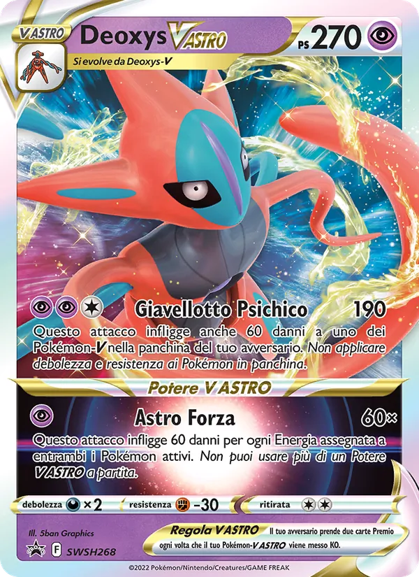 Carta Deoxys V ASTRO dell'espansione SPSC Promo, numero SWSH268/307