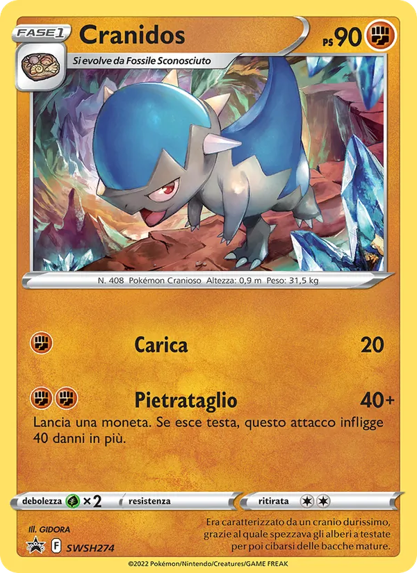Carta Cranidos dell'espansione SPSC Promo, numero SWSH274/307