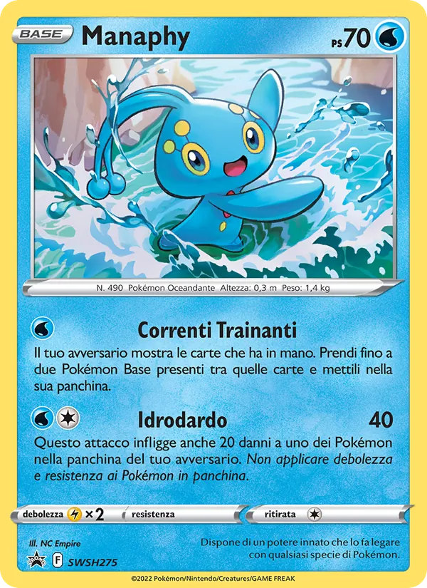 Carta Manaphy dell'espansione SPSC Promo, numero SWSH275/307