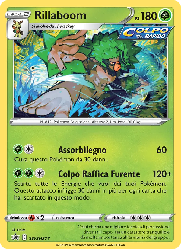 Carta Rillaboom dell'espansione SPSC Promo, numero SWSH277/307