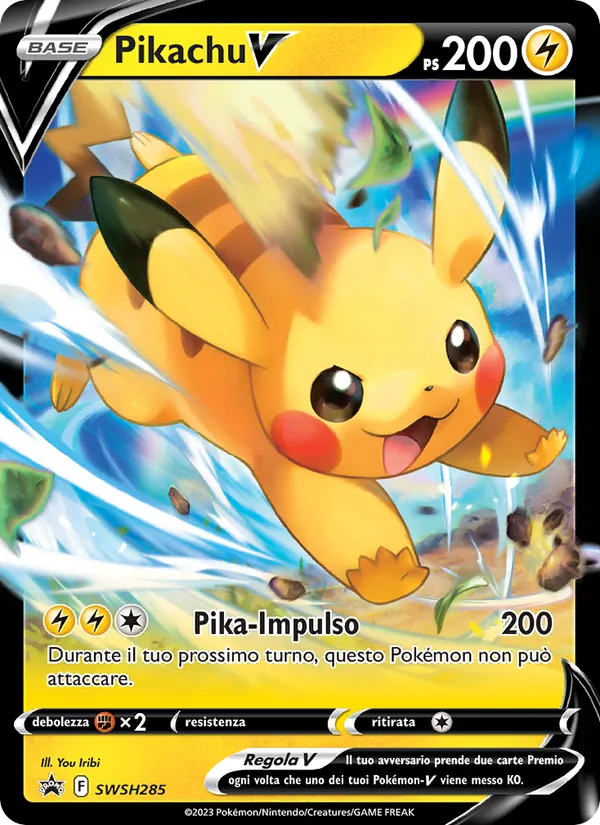 Carta Pikachu V dell'espansione SPSC Promo, numero SWSH285/307