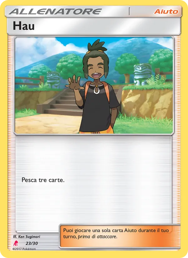 Carta Hau dell'espansione Sole e Luna trainer Kit (Lycanroc), numero 23/30