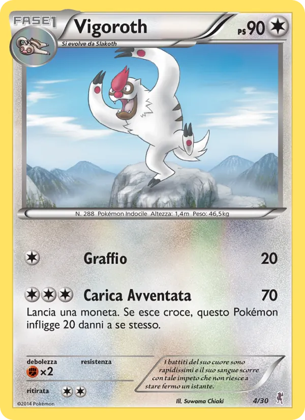 Kaart Vigoroth uit XY trainer Kit (Bisharp), nummer 4/30