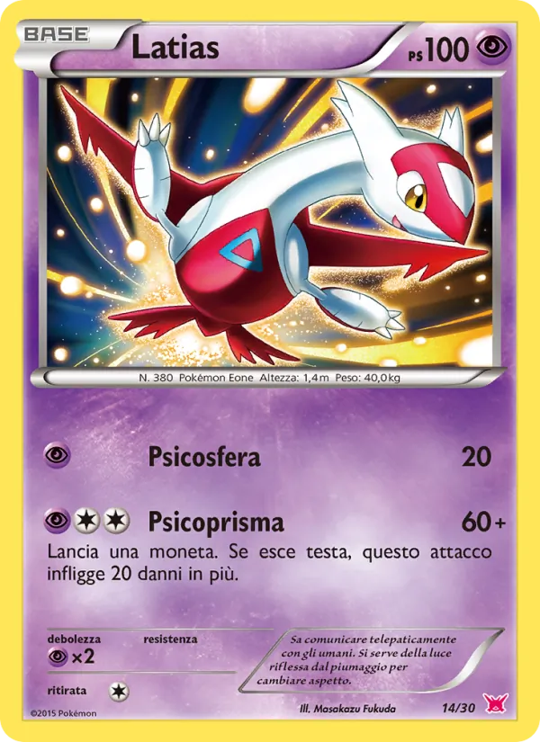 Carta Latias dell'espansione XY trainer Kit (Latias), numero 14/30