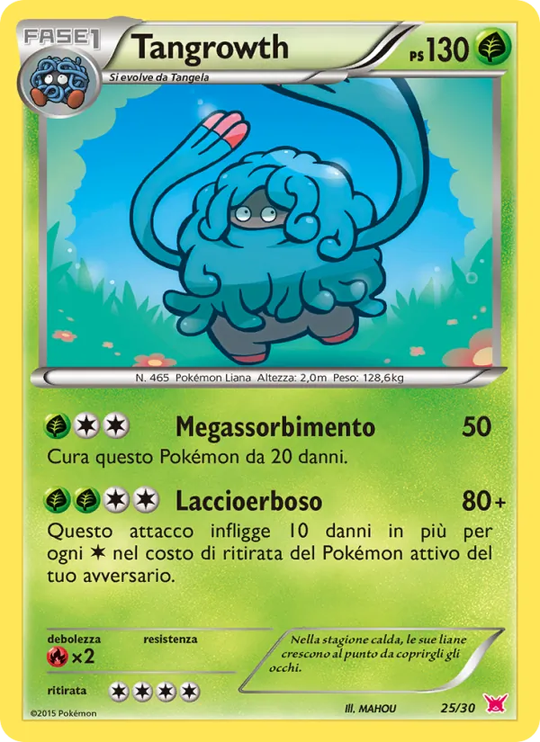 Carta Tangrowth dell'espansione XY trainer Kit (Latias), numero 25/30