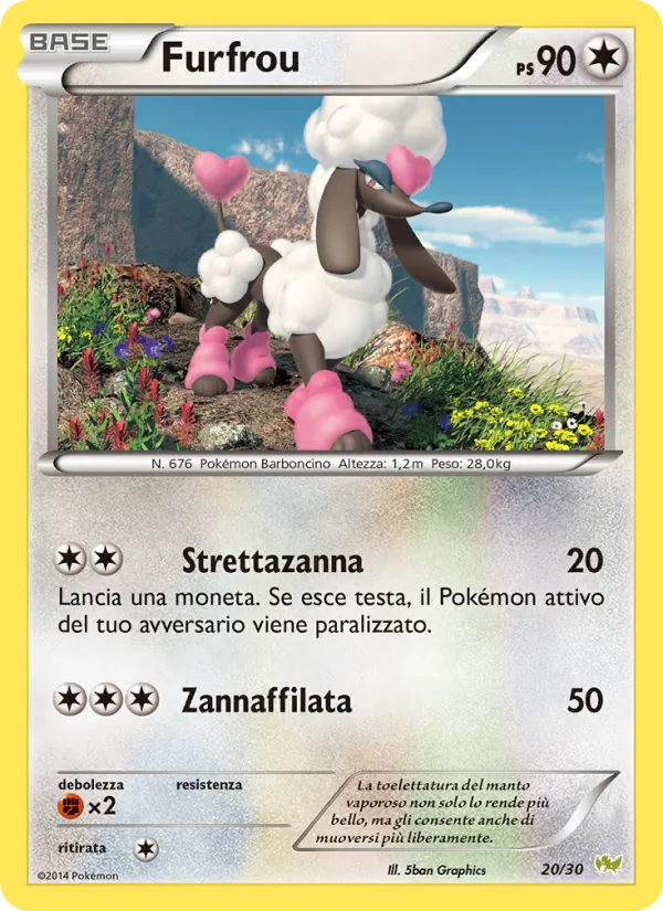 Furfrou card from XY trainer Kit (Noivern), number 20/30