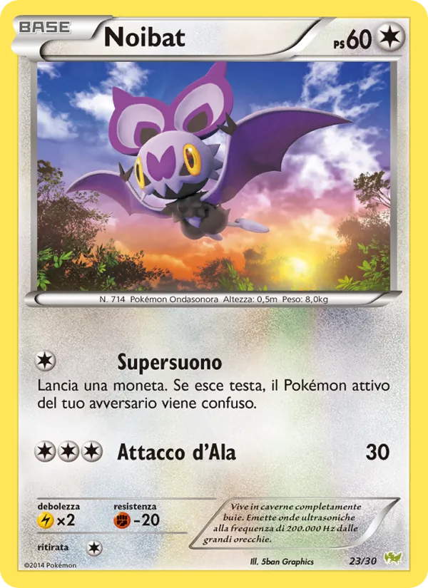Kaart Noibat uit XY trainer Kit (Noivern), nummer 23/30