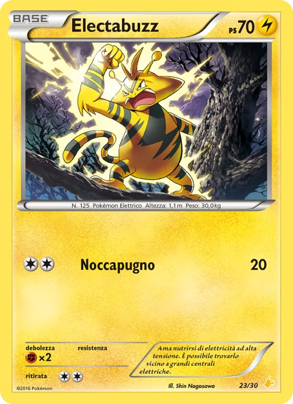 Carta Electabuzz dell'espansione XY trainer Kit (Pikachu Libre), numero 23/30
