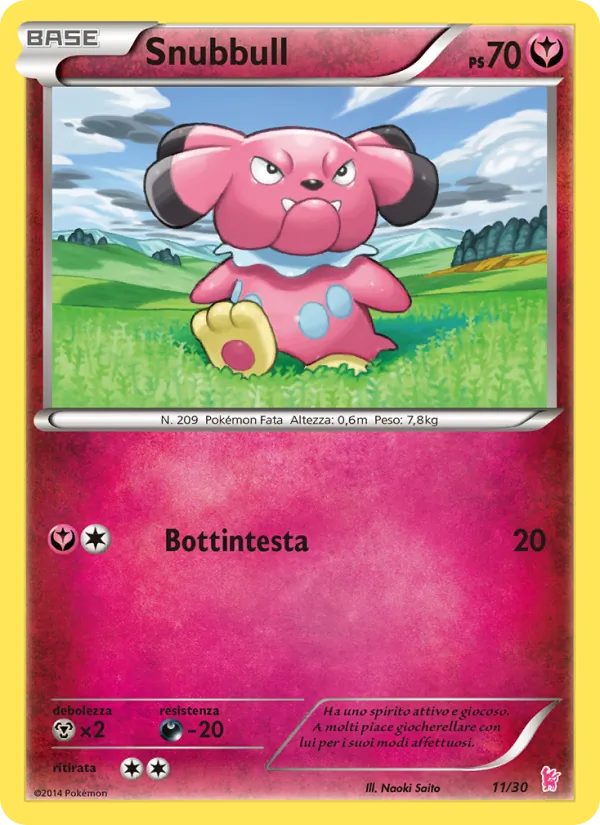 Kaart Snubbull uit XY trainer Kit (Sylveon), nummer 11/30