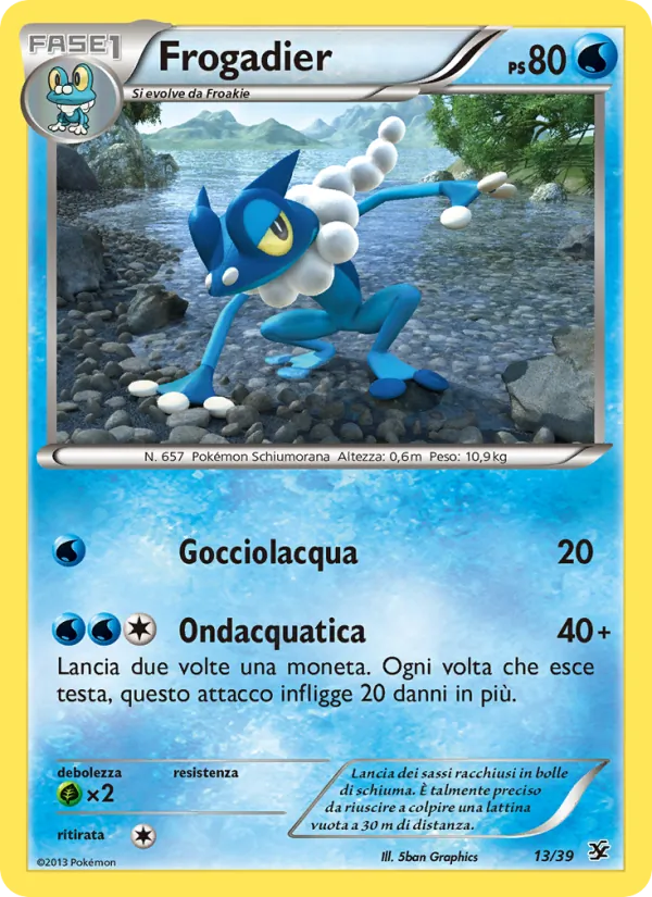Carta Frogadier dell'espansione Benvenuti a Kalos, numero 13/39