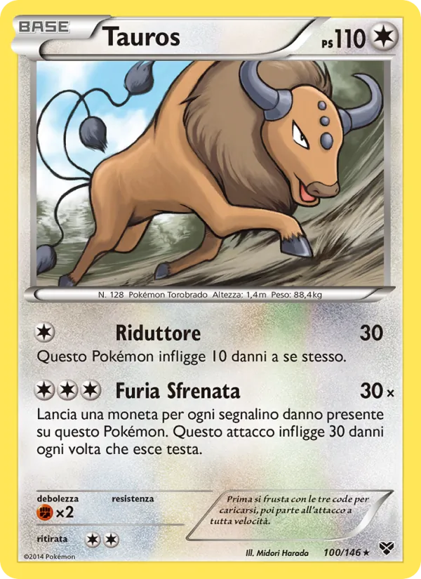 Carta Tauros dell'espansione XY, numero 100/146