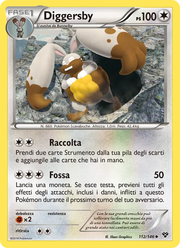 Carta Diggersby dell'espansione XY, numero 112/146