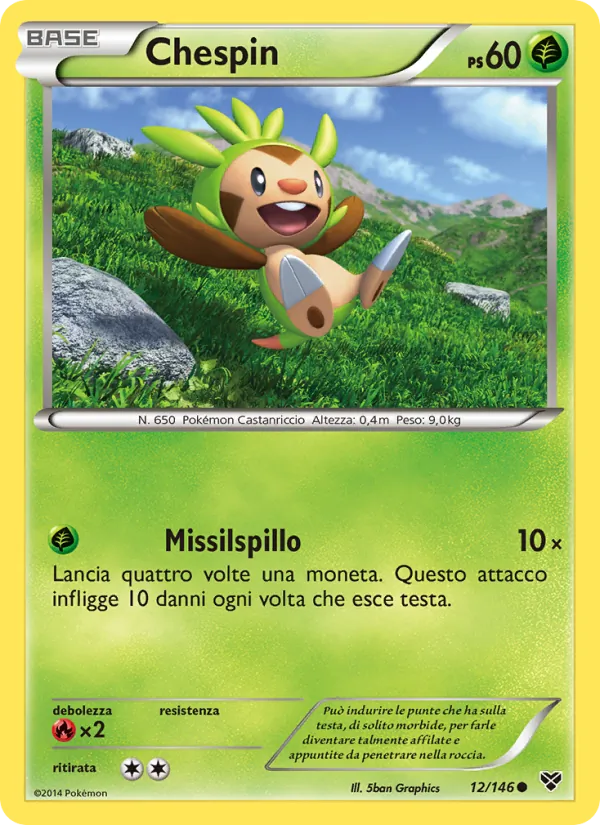 Carta Chespin dell'espansione XY, numero 12/146