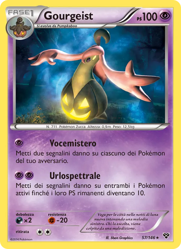 Carta Gourgeist dell'espansione XY, numero 57/146