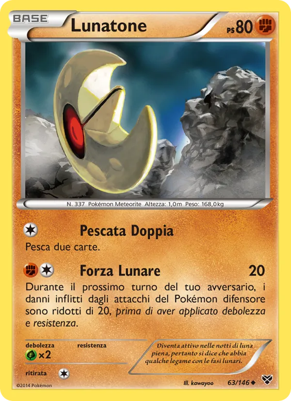 Carta Lunatone dell'espansione XY, numero 63/146