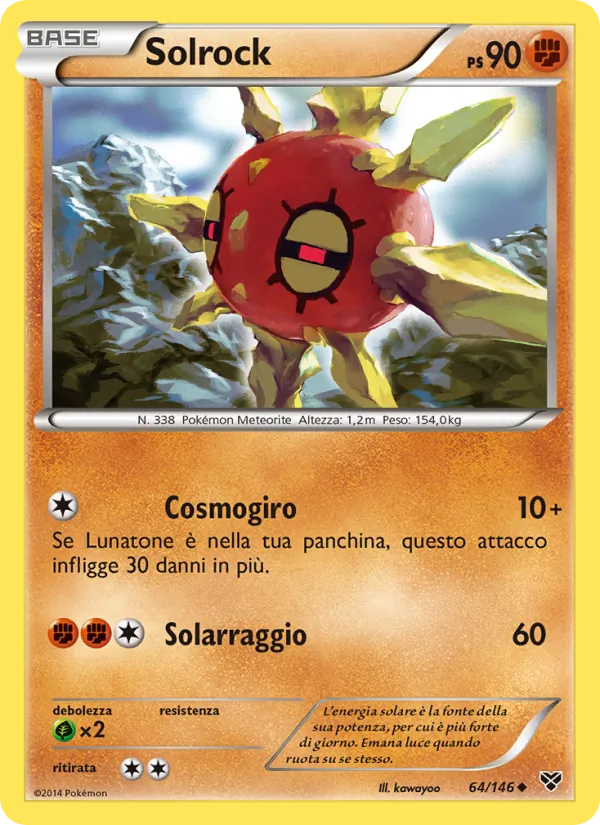Carta Solrock dell'espansione XY, numero 64/146