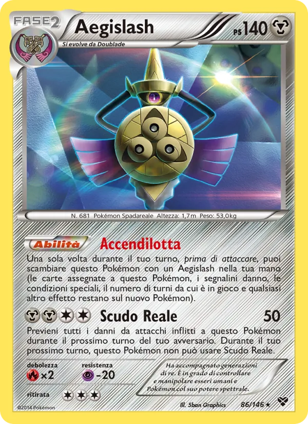 Carta Aegislash dell'espansione XY, numero 86/146