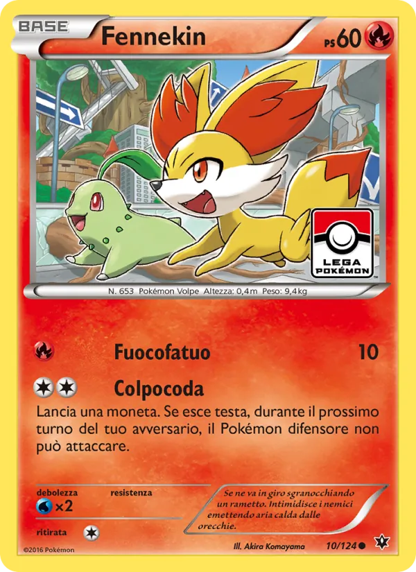 Carta Fennekin dell'espansione Destini Incrociati, numero 10/124