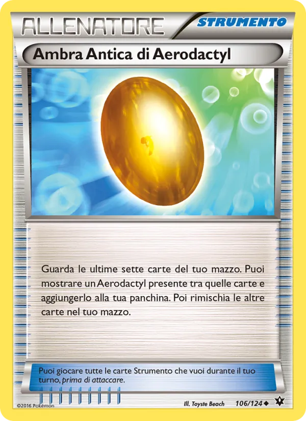 Carta Ambra Antica di Aerodactyl dell'espansione Destini Incrociati, numero 106/124